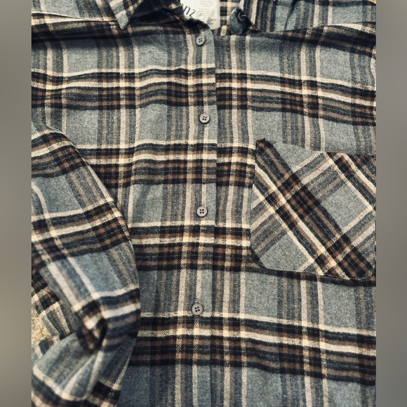 NWT Oversized Lazy Day Flannel Shirt - Picture 8 of 12